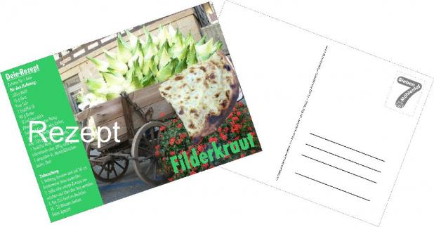 Postkarte mit Deie-Rezept bei uns erhältlich ...